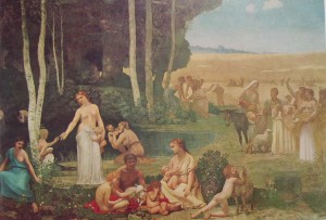 Pierre Puvis de Cahavennes: L'estate, anno 1873, olio su tela, cm. 350 x 507, Musée de Beaux-Arts.